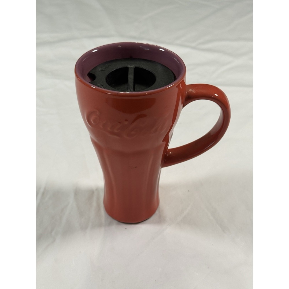 Coca-Cola‎ Ceramic Travel Mug Red Coke Coffee Cup With Lid Tall Mug